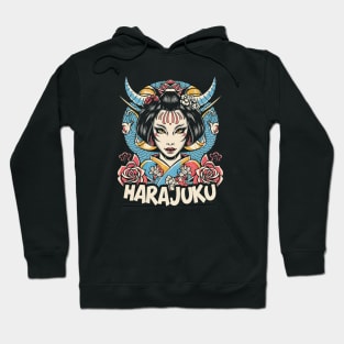 Japanese geisha girl Harajuku culture Hoodie